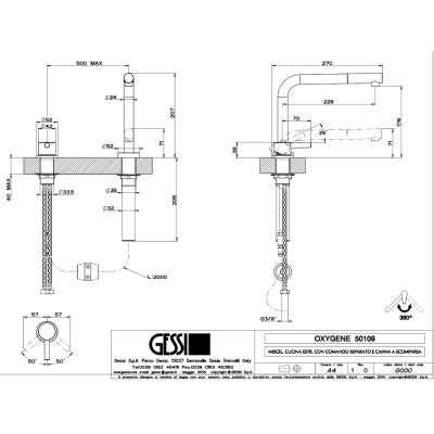 Miscelatore SU&GIU Cromo Sottofinestra Gessi         50109-031 - Incasso